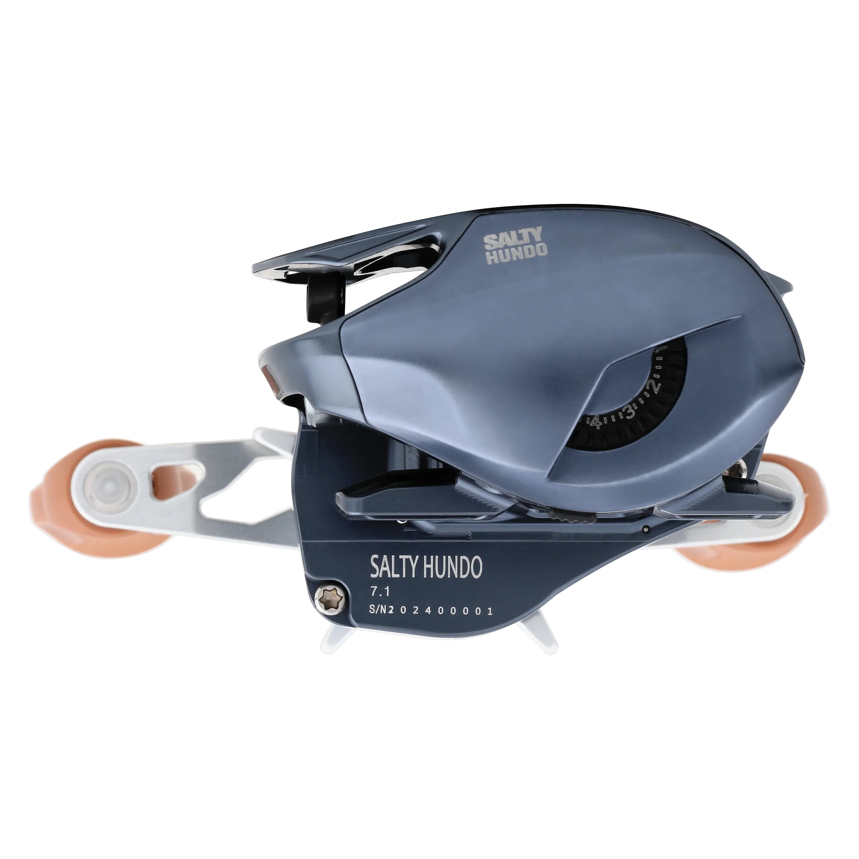 Bates Fishing Salty Hundo 100 Baitcasting Reel - Nautical Blue - Left Hand