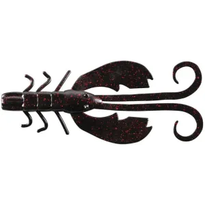 Berkley Power Bait Crazy Legs Chigger Craw 4" Qty 8 Black Red Fleck