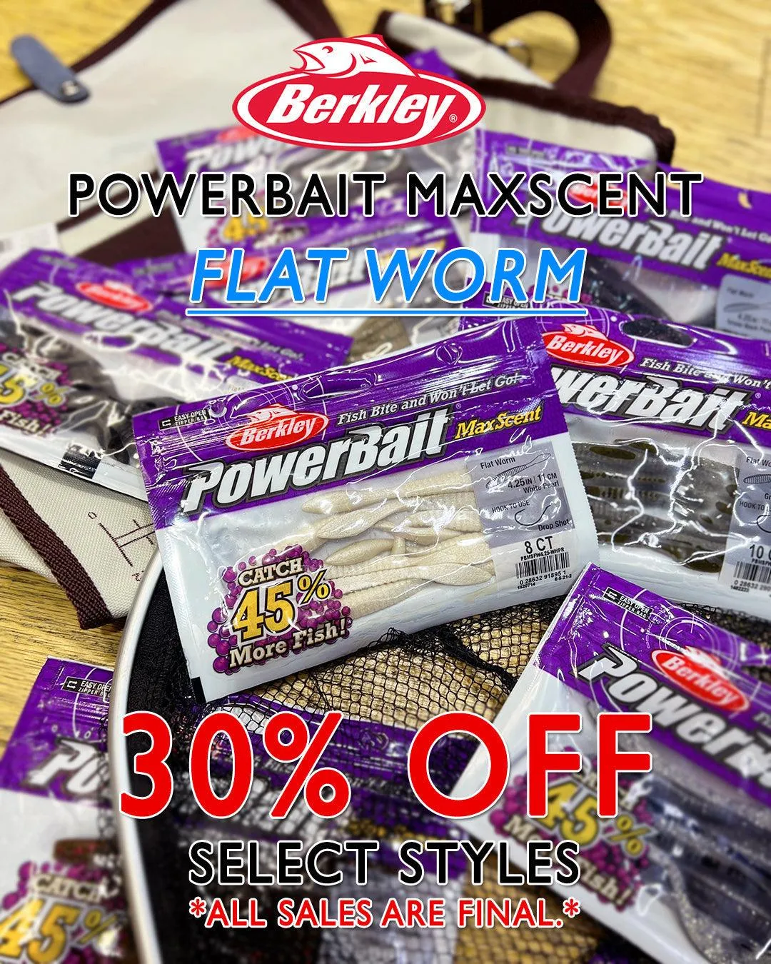 Berkley PowerBait MaxScent Flat Worms
