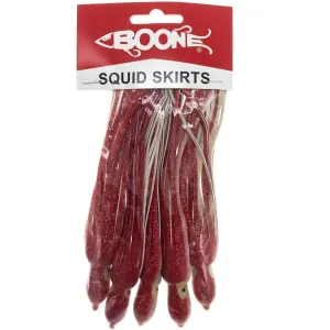 BOONE BIG GAME SQUID TROLLING SKIRTS 6" RED/WHITE QTY 5