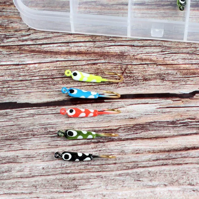 Dr.Fish 10pcs  Ice Fishing Glow Mini  Jigs 0.7g