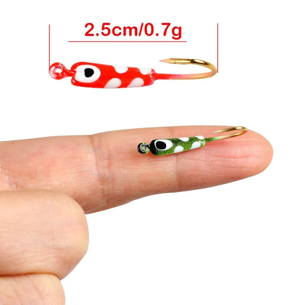 Dr.Fish 10pcs  Ice Fishing Glow Mini  Jigs 0.7g