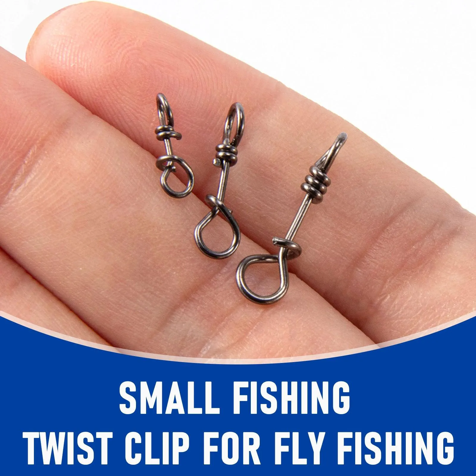 Dr.Fish 150-Pack/Box Fly Fishing Snap twist clip 7-16lb