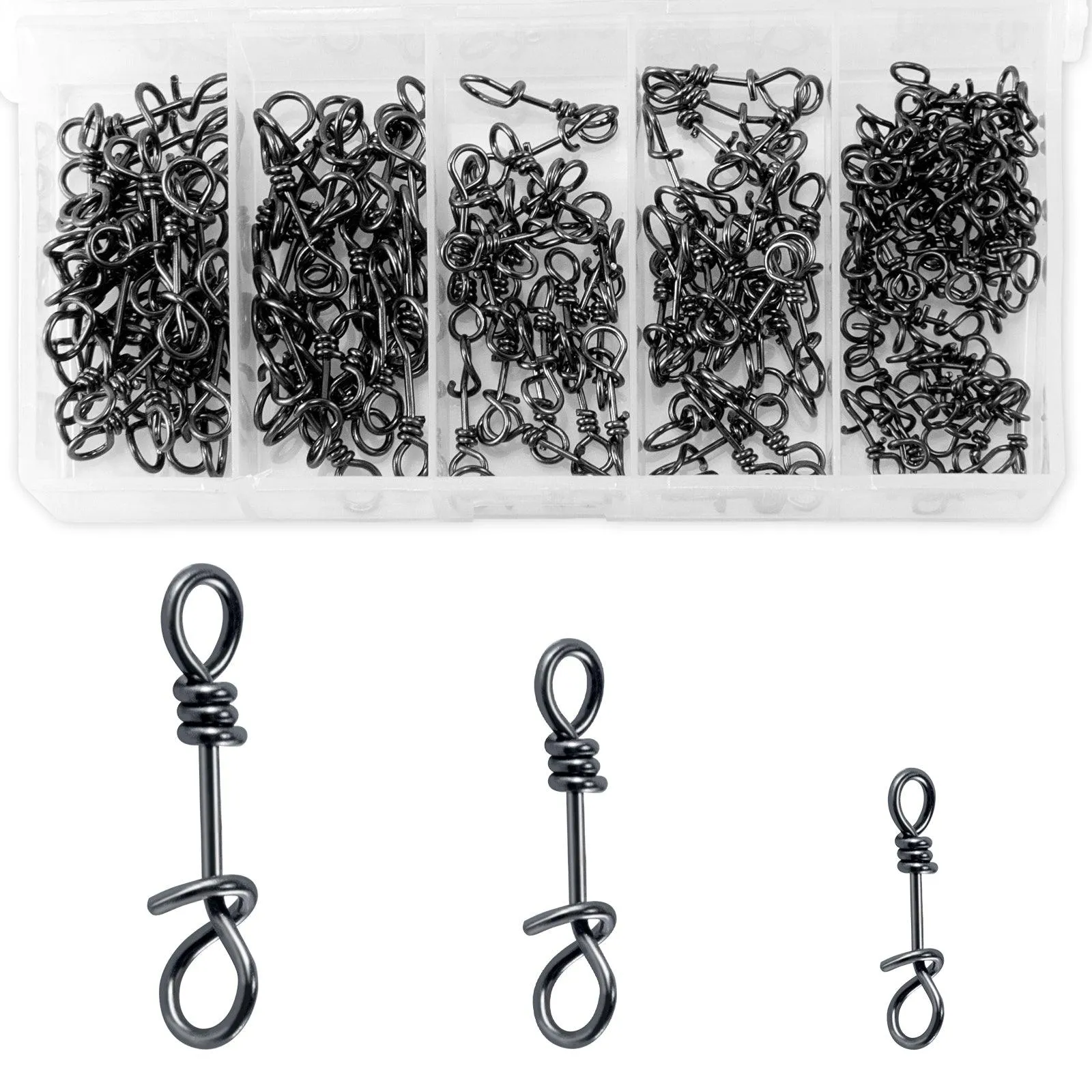 Dr.Fish 150-Pack/Box Fly Fishing Snap twist clip 7-16lb