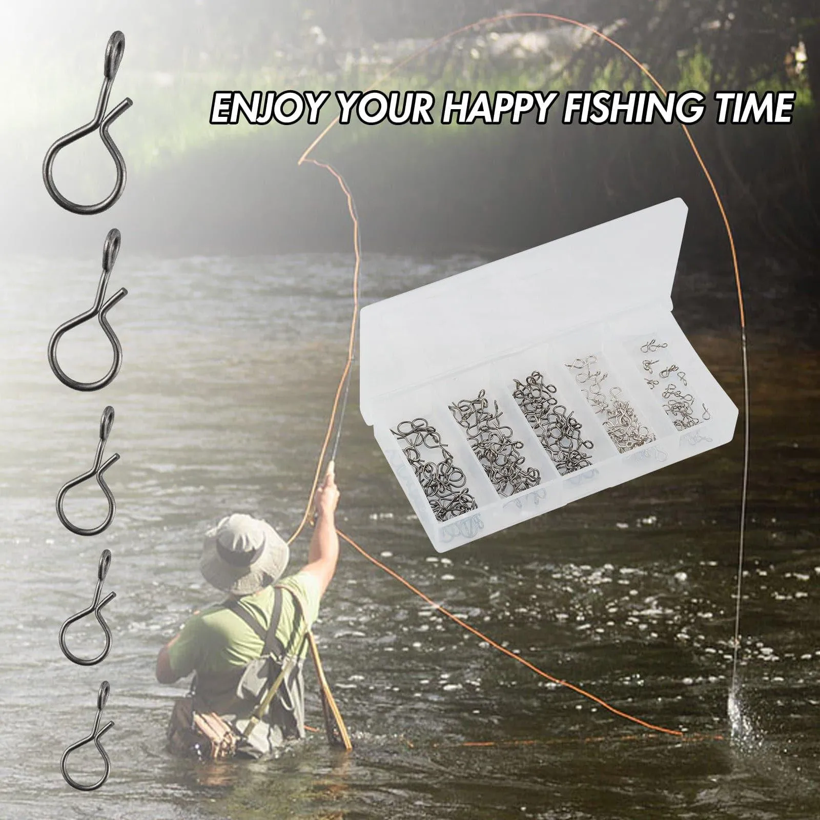Dr.Fish 150pcs Fly Fishing Snaps Kit