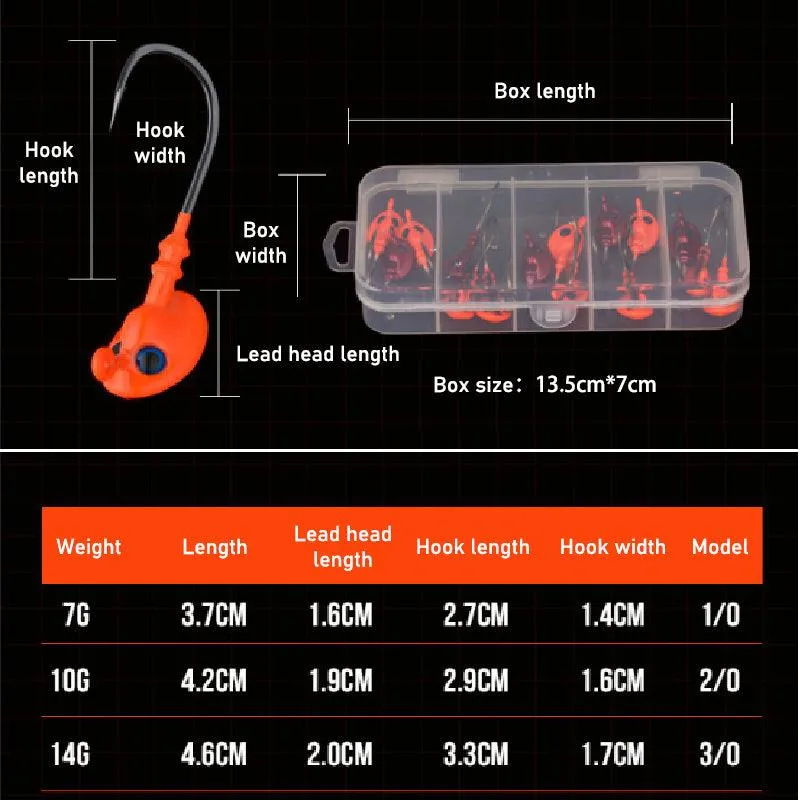 Dr.Fish 3pcs/2pcs 3D Eye Jig Heads 7-21g