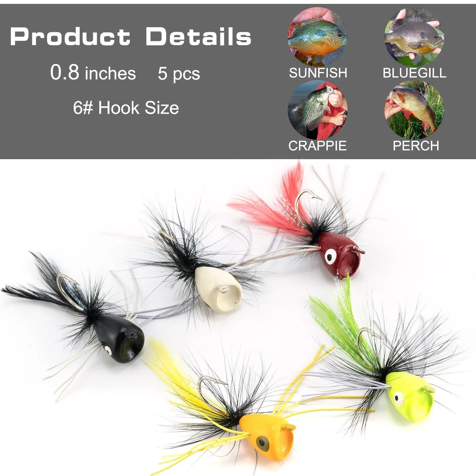 Dr.Fish 5/10pcs Fly Fishing Poppers Kit
