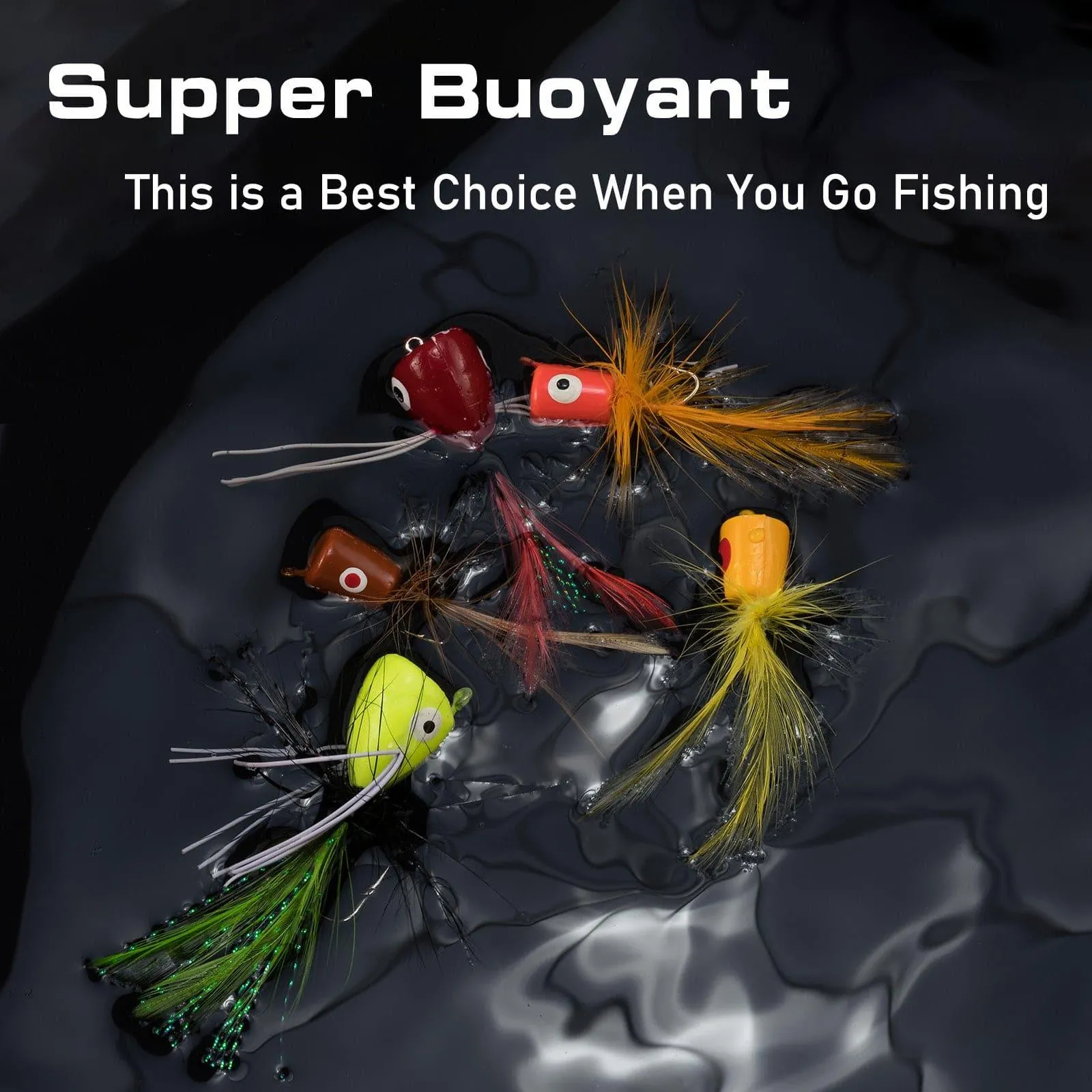 Dr.Fish 5/10pcs Fly Fishing Poppers Kit