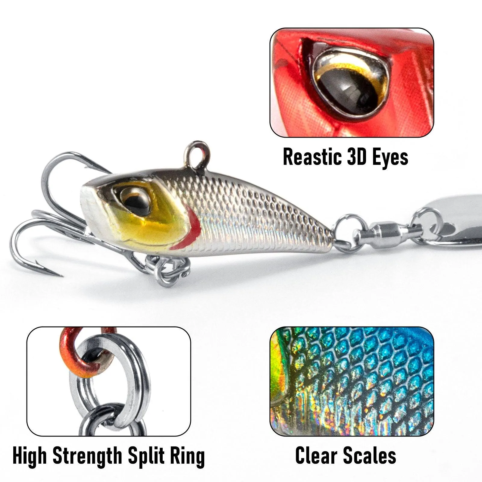Dr.Fish 5pcs Metal Fishing Jigs  1/4oz 1/2oz