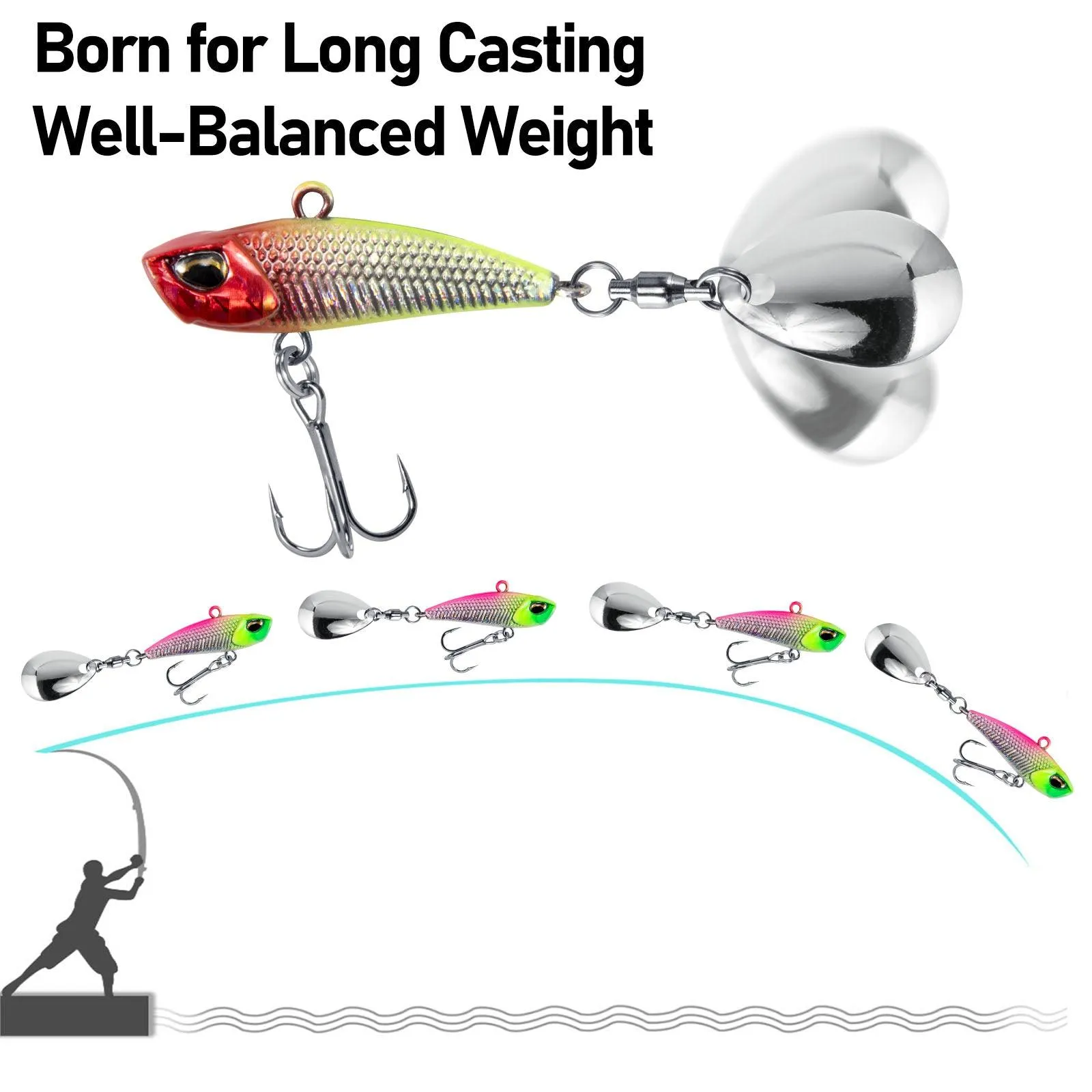 Dr.Fish 5pcs Metal Fishing Jigs  1/4oz 1/2oz