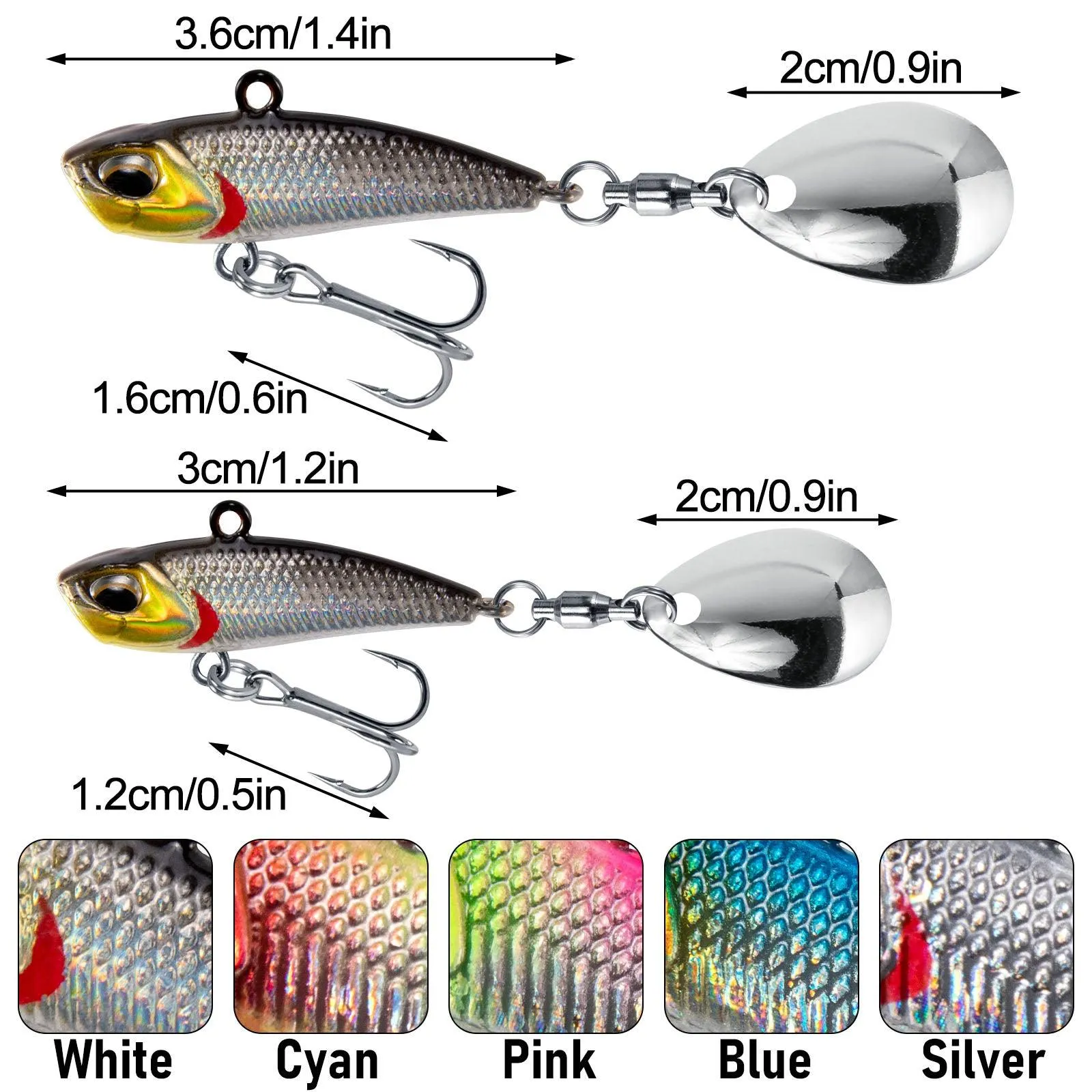 Dr.Fish 5pcs Metal Fishing Jigs  1/4oz 1/2oz