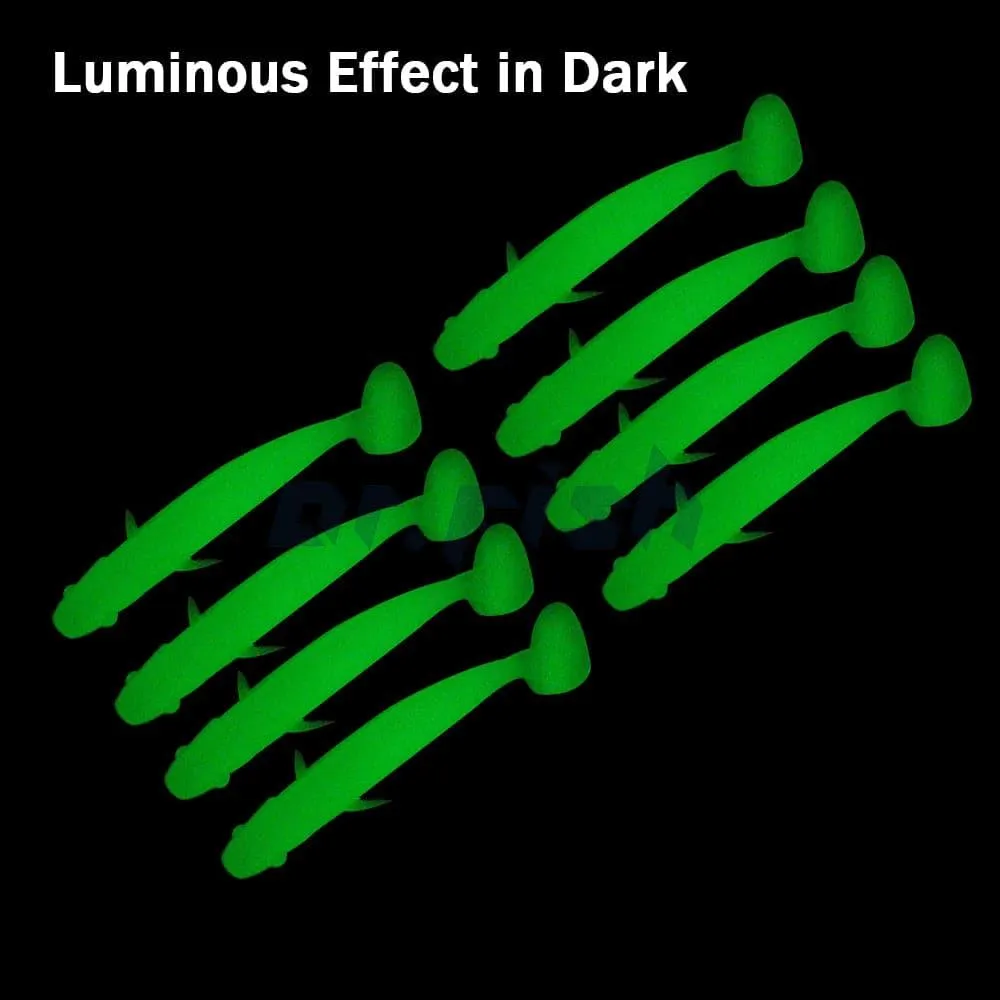 Dr.Fish 8pcs Soft Baits 4'' Glow in the Dark