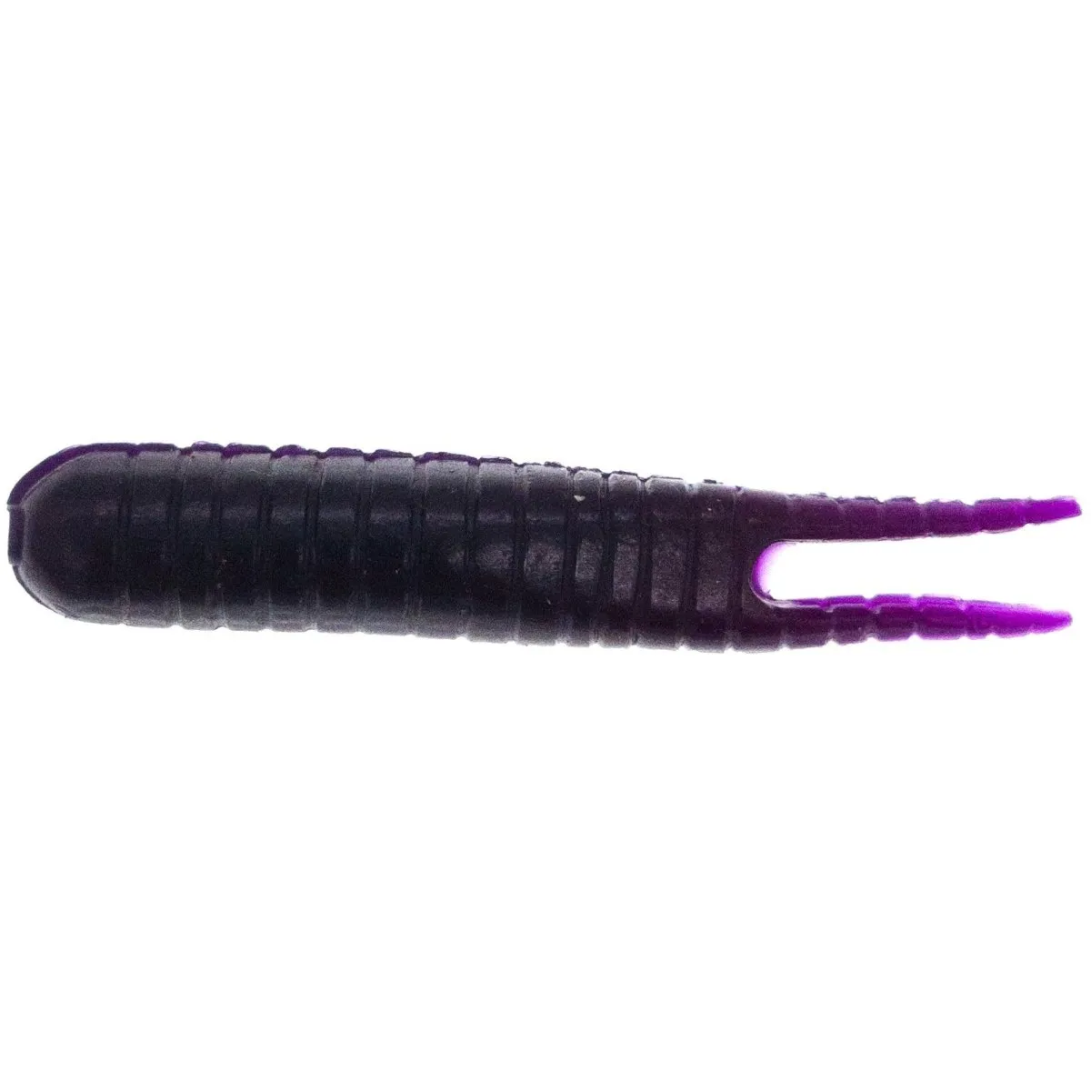 FAS Ribbed Split Tail Worm 2.5" Purple Qty 10
