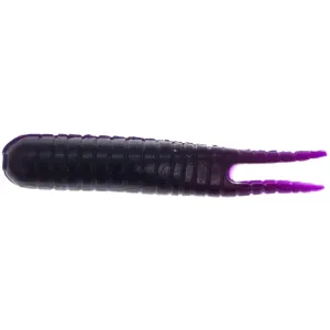 FAS Ribbed Split Tail Worm 2.5" Purple Qty 10