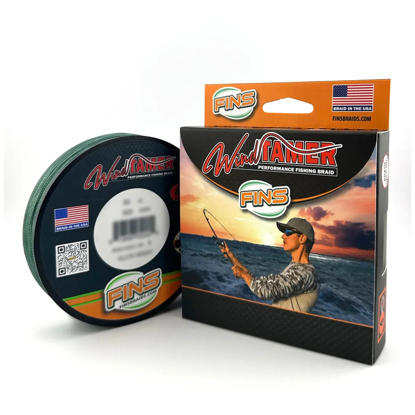 Fins Windtamer Fishing Braid 20lb - Slate Green