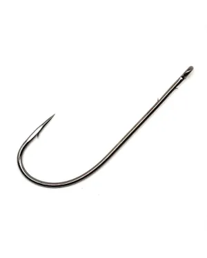 Gamakatsu Worm Straight Shank O'Shaughnessy Bend Hooks NS Black