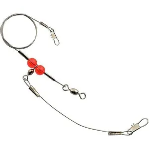 Hurricane Nylon Coated Wire Single Drop Bottom Rigs 14" 60Lb Test Qty 1
