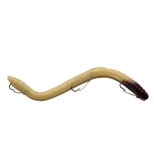IKE-CON Weedless Soft Worm 6.25" Real Nightcrawler